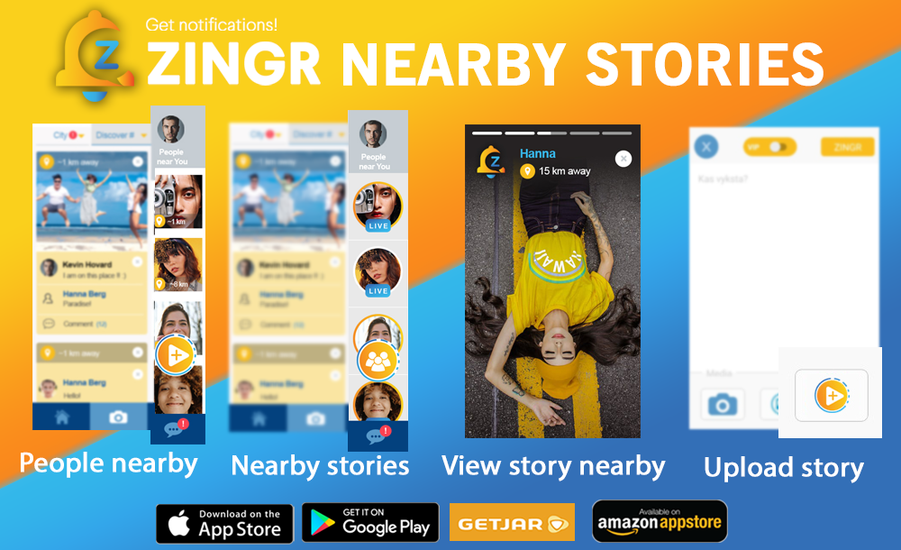 ZINGR stories nearby alternative to Snapchat or Instagram